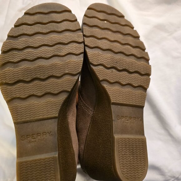 Sperry Top Sider Women's Celeste Prow Suede Bootie Taupe Tan Leather 8.5M. - Picture 11 of 14